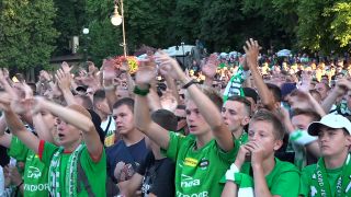 Warta Poznań - Radomiak Radom - kibice na Placu Corazziego